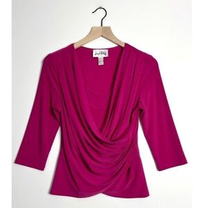 JOSEPH RIBKOFF Draped 3/4 Sleeve Top